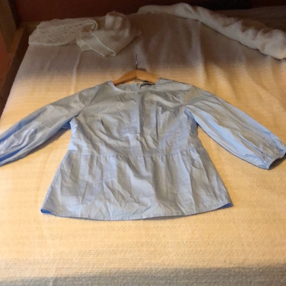 NWT Oasis Cotton Poplin Puff Sleeve Top UK size 6 - Picture 4 of 6